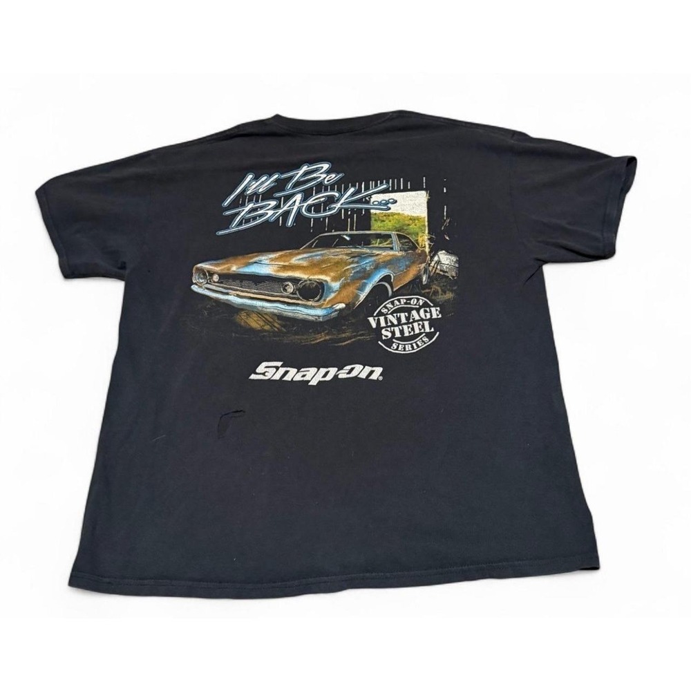 Snap-on Vintage Steel Series XL Black T-Shirt Classic Car Graphic Distressed
